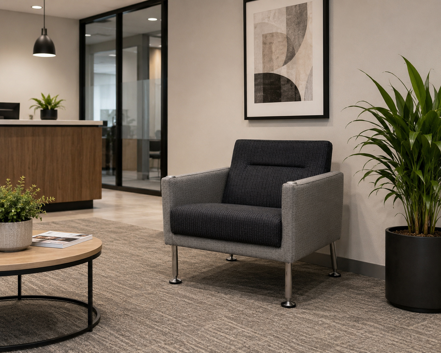 Coalesse by Steelcase Sidewalk Chair, 2-tone Fabric