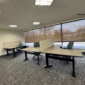 Steelcase height adjustable table with privacy screen