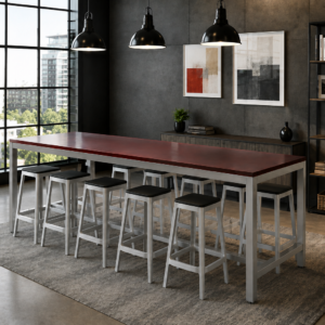 Heavy-Duty Commercial High-Top Table — Seats Up to 10