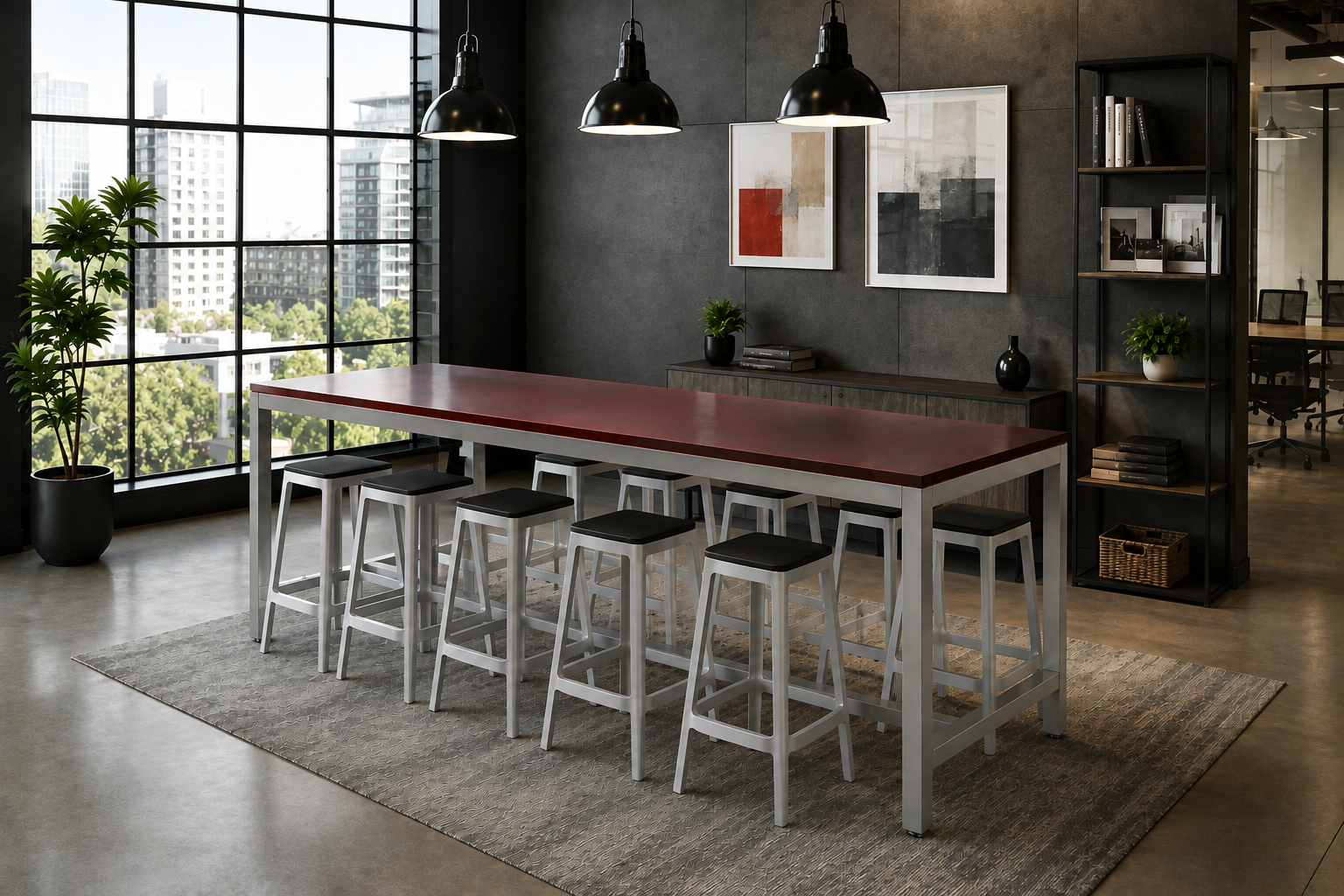 Heavy-Duty Commercial High-Top Table — Seats Up to 10