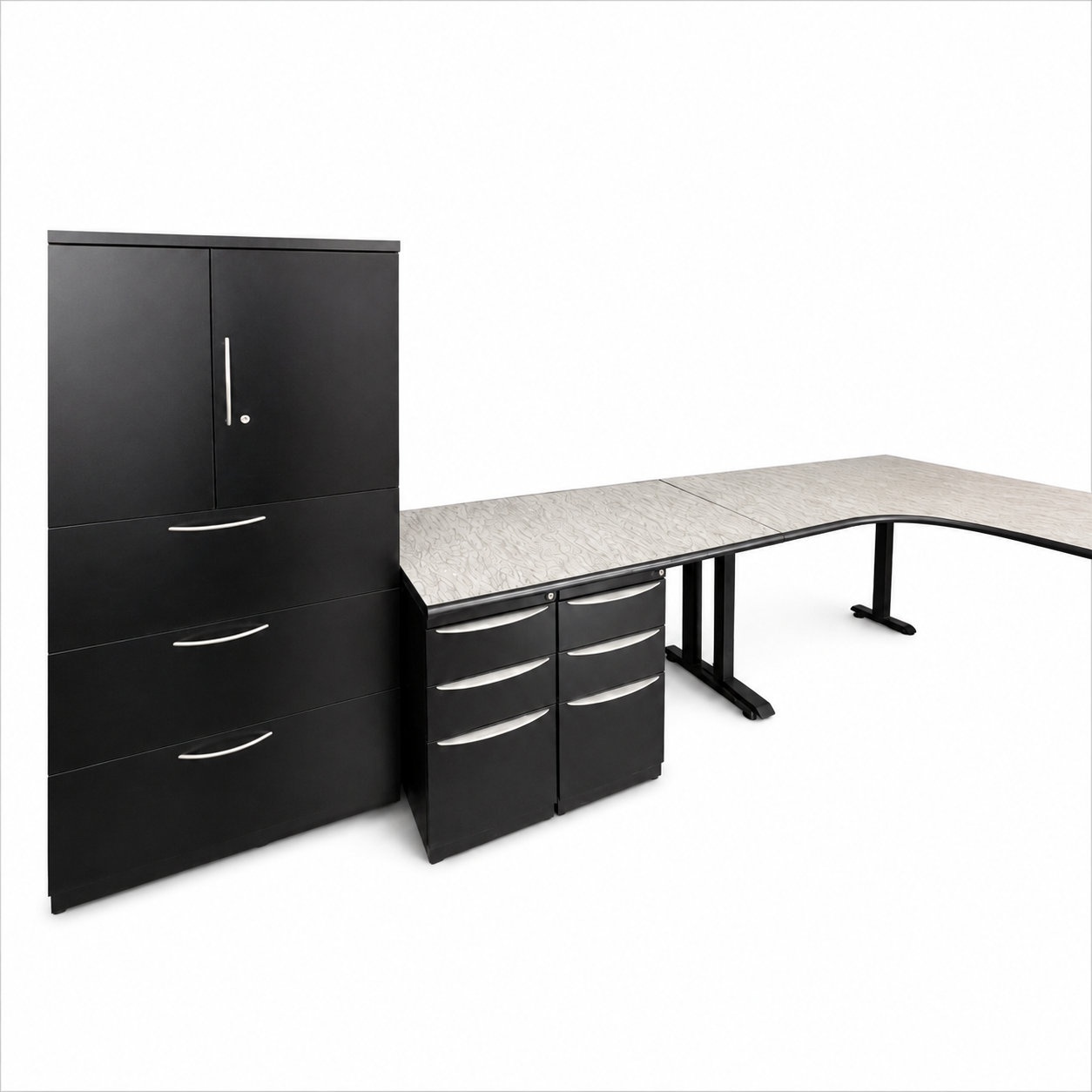 Custom L-Shaped Height-Adjustable Workstation - Image 3