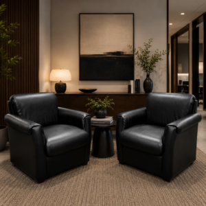 Heavy-Duty Black Lounge Chairs