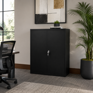 Sandusky Lee Black Metal Storage Cabinet – 42"H x 36"W x 18"D