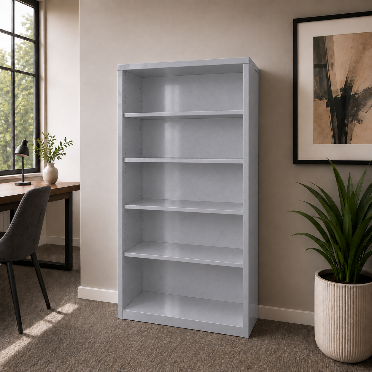 Steelcase Open Bookcase – Custom-Painted Commercial Office Storage - Image 2