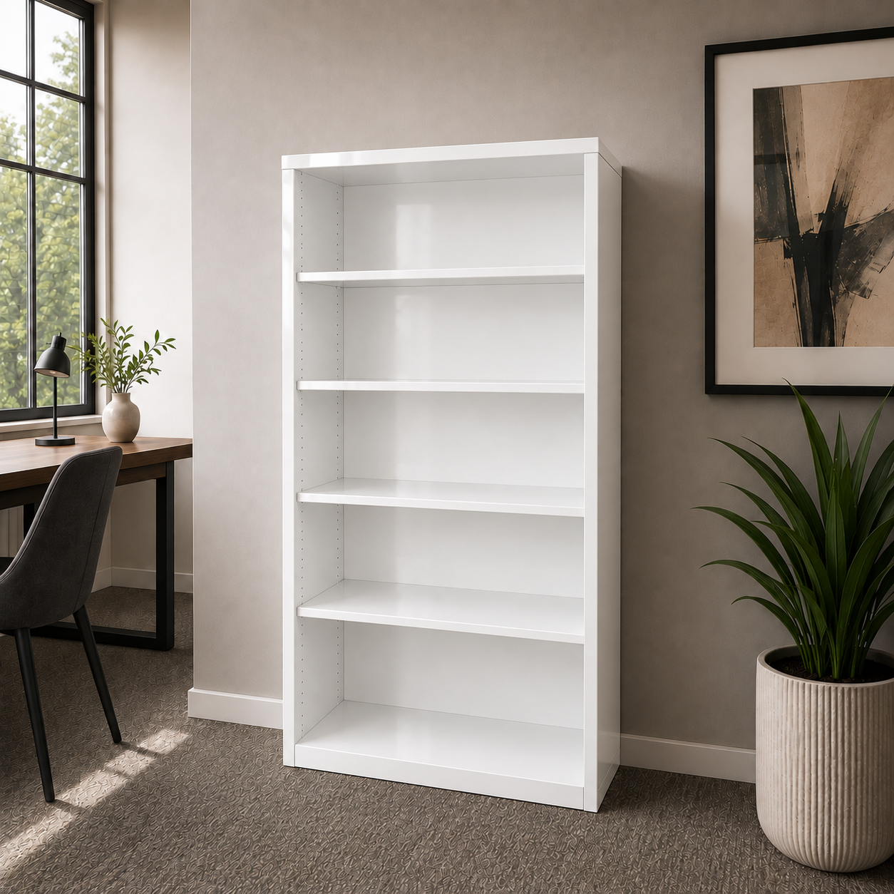Steelcase Open Bookcase – Custom-Painted Commercial Office Storage - Image 4